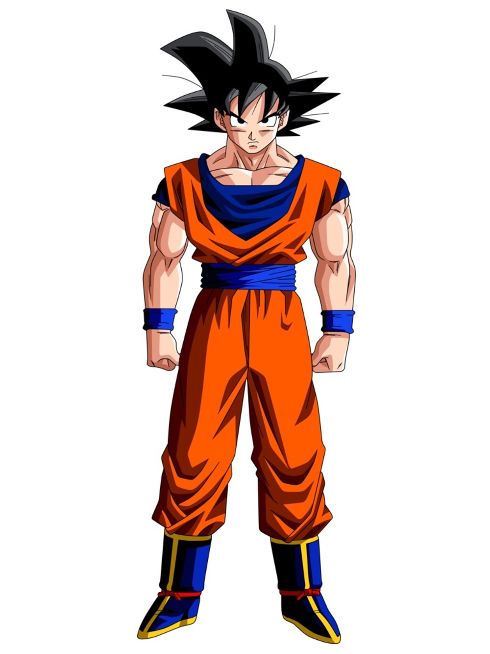 Source Unknown Orange and Blue Anime Character Print